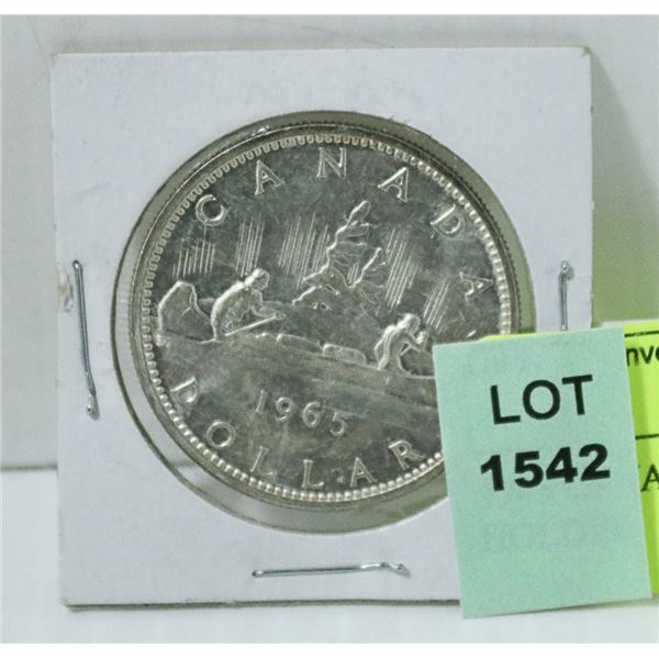 1965 CANADIAN SILVER DOLLAR IN HOLDER