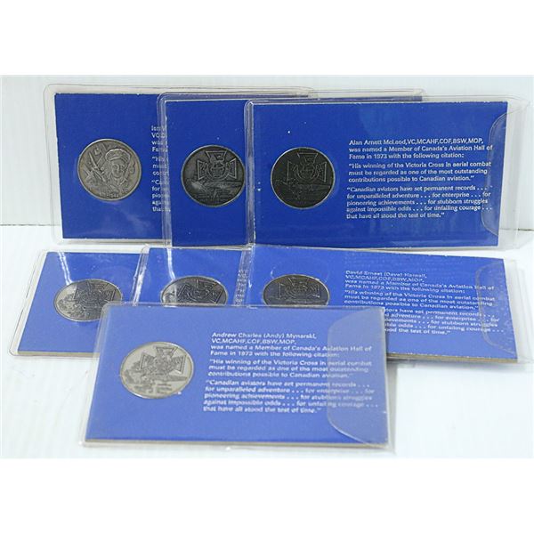 SET OF SEVEN ALBERTA MINT HISTORIC AVIATOR COINS