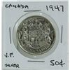 Image 1 : 1947 CANADIAN FIFTY CENT SILVER COIN.