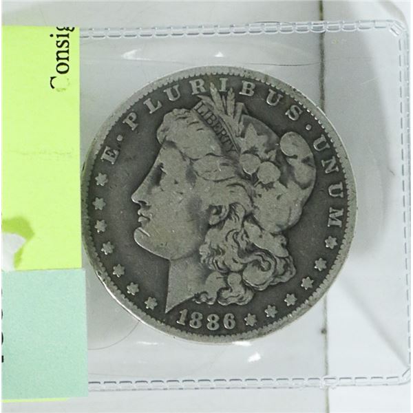 1886 US MORGAN SILVER DOLLAR