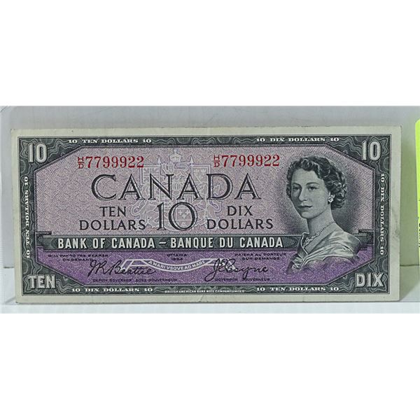 1954 CANADIAN TEN DOLLAR DEVILS FACE BILL.