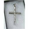 Image 1 : LARGE .925 STERLING SILVER CRUCIFIX 2" H