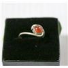 Image 1 : VINTAGE .925 STERLING SILVER AND AMBER RING SZ 7.5