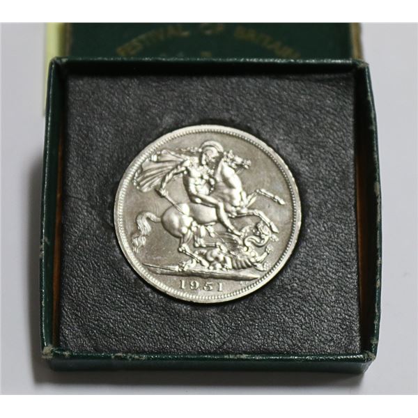 UNC 1951 GREAT BRITAN FESTIVAL OF BRITAN 1 CROWN