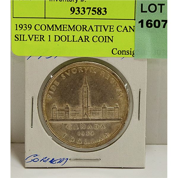 1939 COMMEMORATIVE CANADIAN SILVER 1 DOLLAR COIN