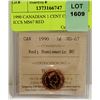 Image 1 : 1990 CANADIAN 1 CENT COIN CERT ICCS MS67 RED