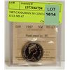 Image 1 : 1987 CANADIAN 50 CENT COIN CERT ICCS MS 67
