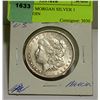 Image 1 : AU 1889 US MORGAN SILVER 1 DOLLAR COIN