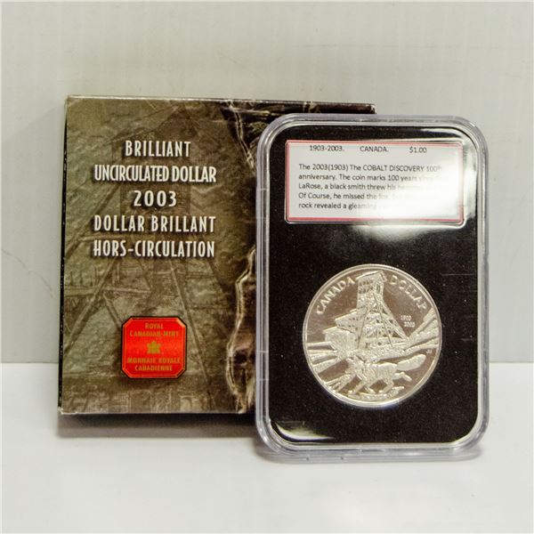 2003 CANADA SILVER DOLLAR THE COBALT DISCOVERY