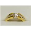 Image 1 : GOLD PLATED CUBIC ZIRCONIA RING SIZE 7