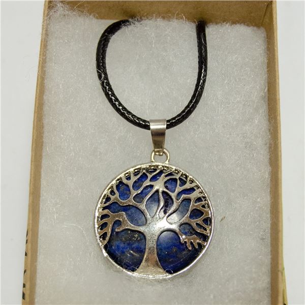 SODALITE STONE IN TREE OF LIFE SHEATH NECKLACE