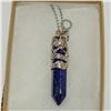 Image 1 : SODALITE STONE WRAPPED IN SHEATH NECKLACE 925