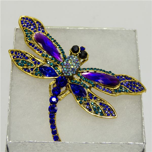 DRAGONFLY  RHINESTONE BROOCH