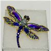 Image 1 : DRAGONFLY  RHINESTONE BROOCH