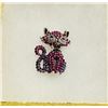 Image 1 : CAT AND OWL RHINESTONE BROOCH
