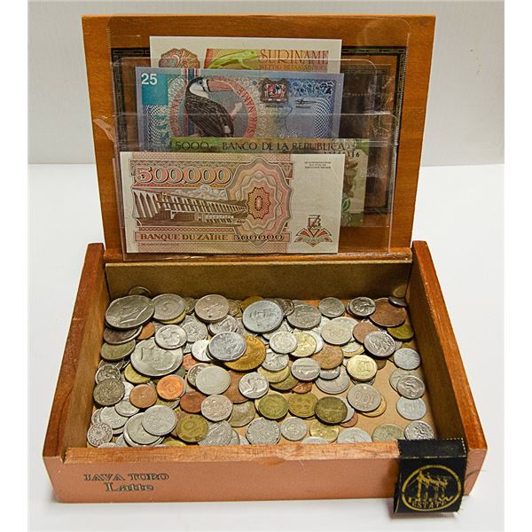 CHEST OF WORLD NOTES,USA & WORLD COINS
