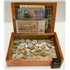 Image 1 : CHEST OF WORLD NOTES,USA & WORLD COINS