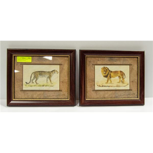 2  LARGE CAT PRINT, 12" X 10", PROFESSIONAL FRAME