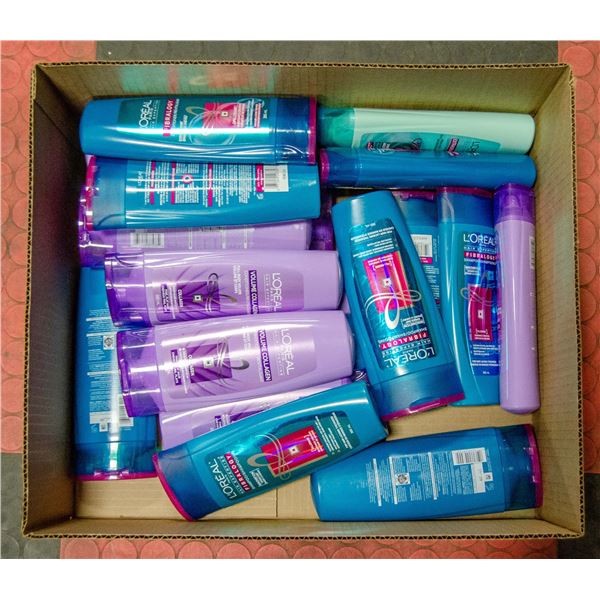 BOX LOT OF SHAMPOO BOTTLES