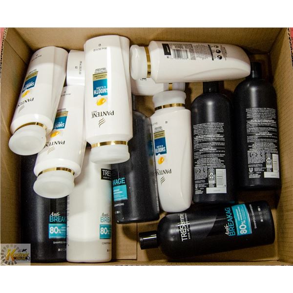 FLAT LOT OF SHAMPOO BOTTLES