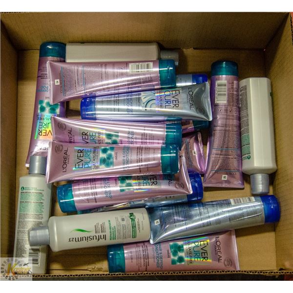 FLAT LOT 0F VARIOUS HAIR PRODUCTS