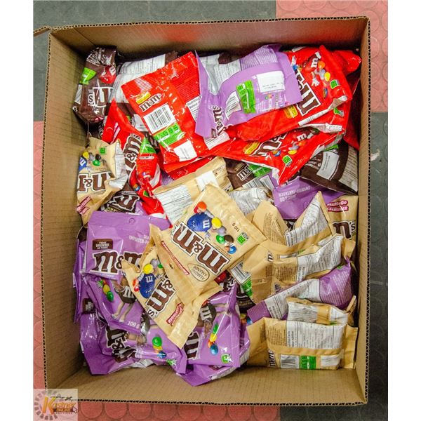 FLAT OF M AND M CHOCOLATE CANDY