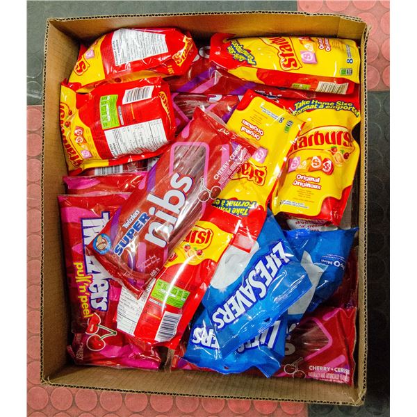 FLAT LOT OF VARIOUS CANDY AND MINTS