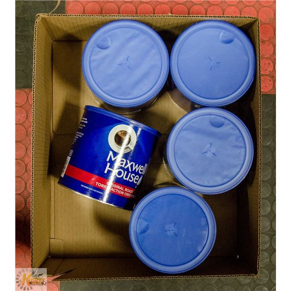 BOX OF COFFEE CAN LOT