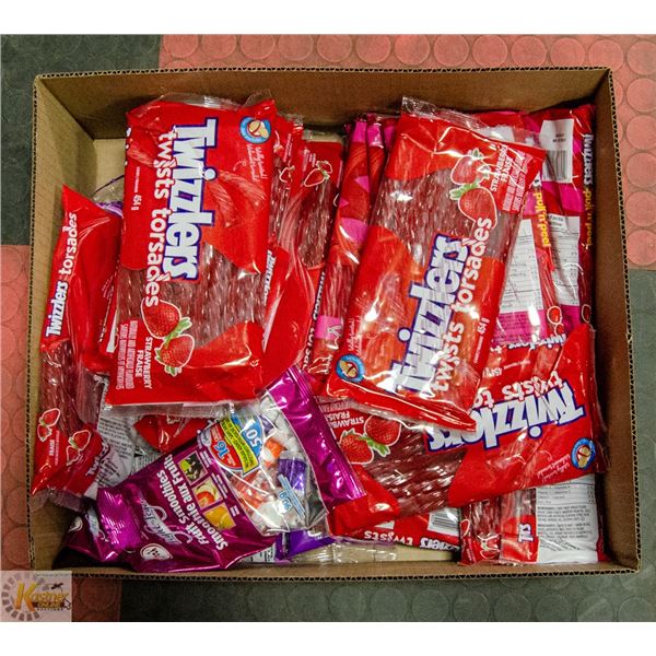 BOX LOT OF VARIOUS LICORICE AND CANDIES