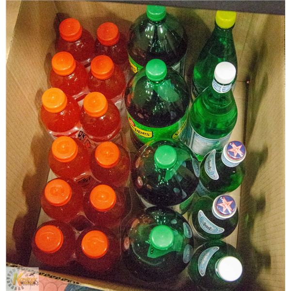 FLAT OF POP AND SPARKLING WATER