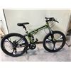 Image 2 : GREEN EUROBIKE G4 24 SPEED DISC BRAKES FULL SUSPENSION FOLDING MOUNTAIN BIKE