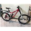 Image 2 : RED KONA STINKY GARBANZO 9 SPEED, DISC BRAKES 16" FRAME FULL SUSPENSION MOUNTAIN BIKE