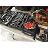 Image 2 : LOT OF POWER TOOLS, BITS AND SOCKETS WITH A METAL LOCKING STORAGE BOX