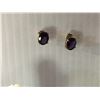 Image 2 : PAIR OF AMETHYST EARRINGS AND A LADIES DIAMOND AND AMETHYST RING