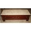 Image 1 : MAHOGANY MARBLE TOP COFFEE TABLE