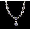 Image 1 : 14KT Yellow Gold 10.54 ctw Tanzanite and Diamond Necklace