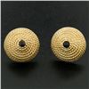 Image 4 : Vintage 14k Yellow Gold Cabochon Sapphire Twisted Wire Cone Shaped Stud Earrings