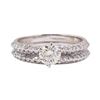 Image 2 : 1.38 ctw Diamond Ring & Wedding Band - 14KT White Gold
