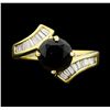 Image 2 : 1.40 ctw Black and White Diamond Ring - 14KT Yellow Gold