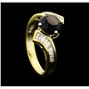 Image 4 : 1.40 ctw Black and White Diamond Ring - 14KT Yellow Gold