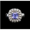 Image 2 : 14KT White Gold 1.52 ctw Tanzanite and Diamond Ring