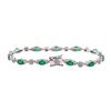 Image 2 : 3.58 ctw Emerald and Diamond Bracelet - 14KT White Gold