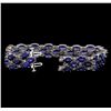 Image 3 : 14KT White Gold 32.00 ctw Sapphire and Diamond Bracelet