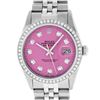 Image 2 : Rolex Stainless Steel Pink Diamond 36MM Oyster Perpetual Datejust Wristwatch