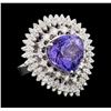 Image 1 : 10.46 ctw Tanzanite and Diamond Ring - 14KT White Gold