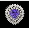 Image 2 : 10.46 ctw Tanzanite and Diamond Ring - 14KT White Gold