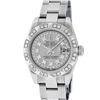 Image 2 : Rolex Ladies New Style Quickset Datejust Silver String Diamond Pyramid Oyster Pe