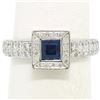 Image 3 : New Platinum Sapphire and Diamond Engagement Ring