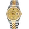 Image 3 : Rolex Mens 2 Tone Champagne Diamond 36MM Datejust Wristwatch