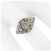 Image 3 : Antique Art Deco 18k Gold 1 ctw Old Cut Diamond Dome Filigree Dinner Cocktail Ri